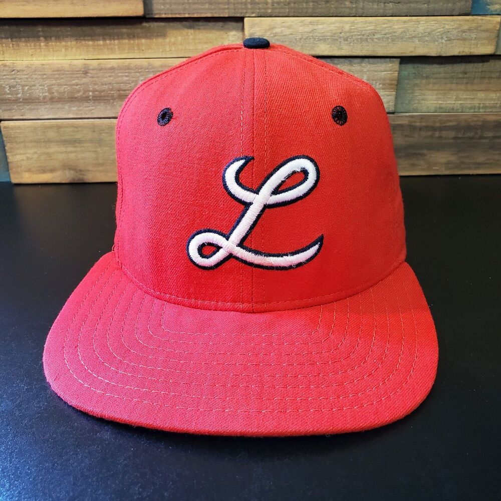 Vintage Lewis University Hat Mens Red Fitted 7 Script New Era Pro Model Cap USA